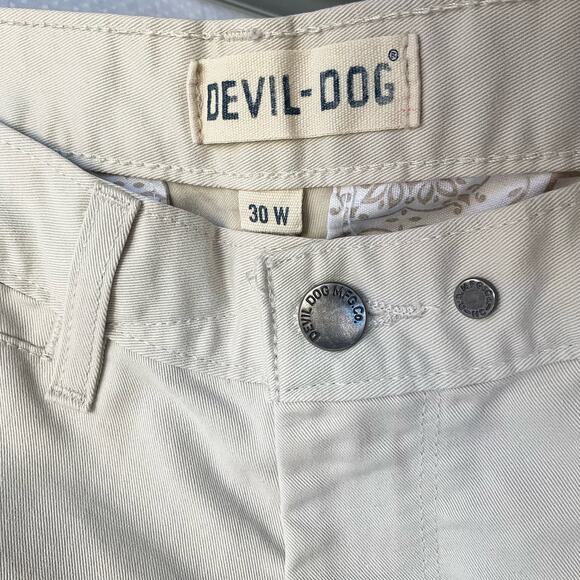 Devil-dog Men’s Solid Flat Front Casual Shorts size 30 W, Natural Tan - Picture 6 of 7